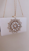 Load and play video in Gallery viewer, Gorgeous Gem Clutch in White

