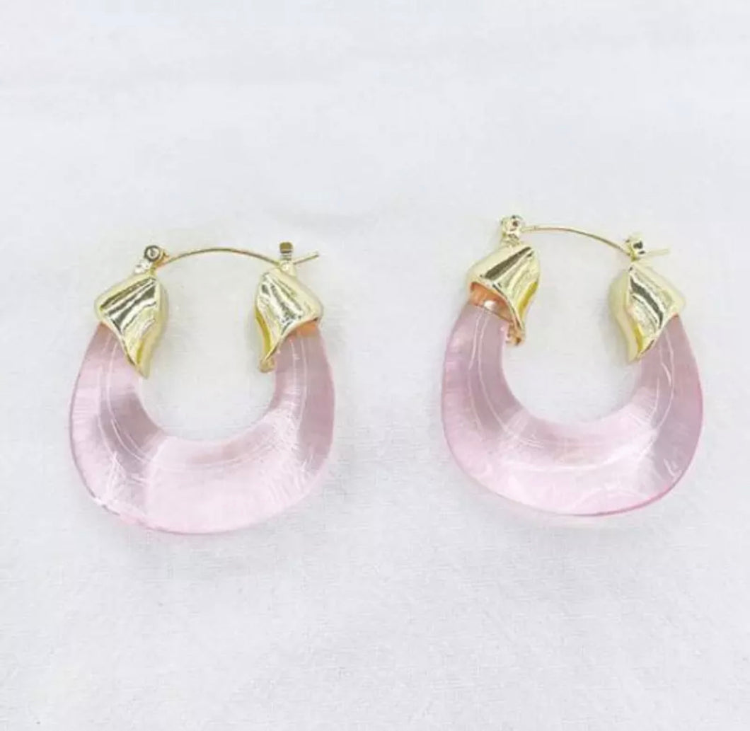 Thicc Vibe Earrings in Light Pink