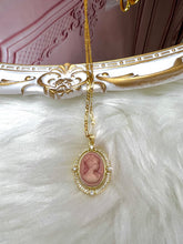 Load image into Gallery viewer, Pink Vintage Cameo Charm Necklace
