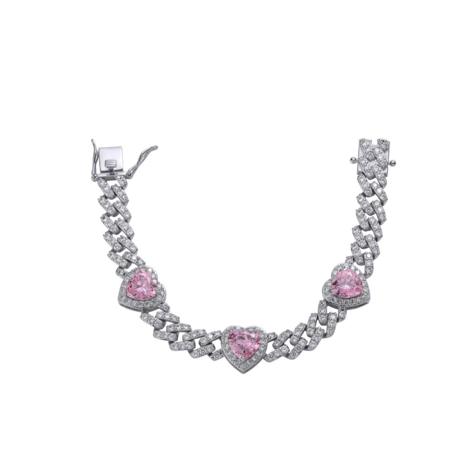 Pink Love Bracelet in Silver