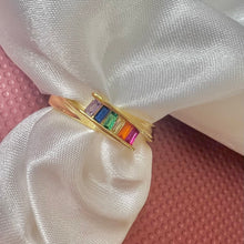 Load image into Gallery viewer, Love is Love Baguette Ring

