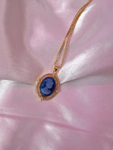 Load image into Gallery viewer, Blue Vintage Cameo Charm Necklace
