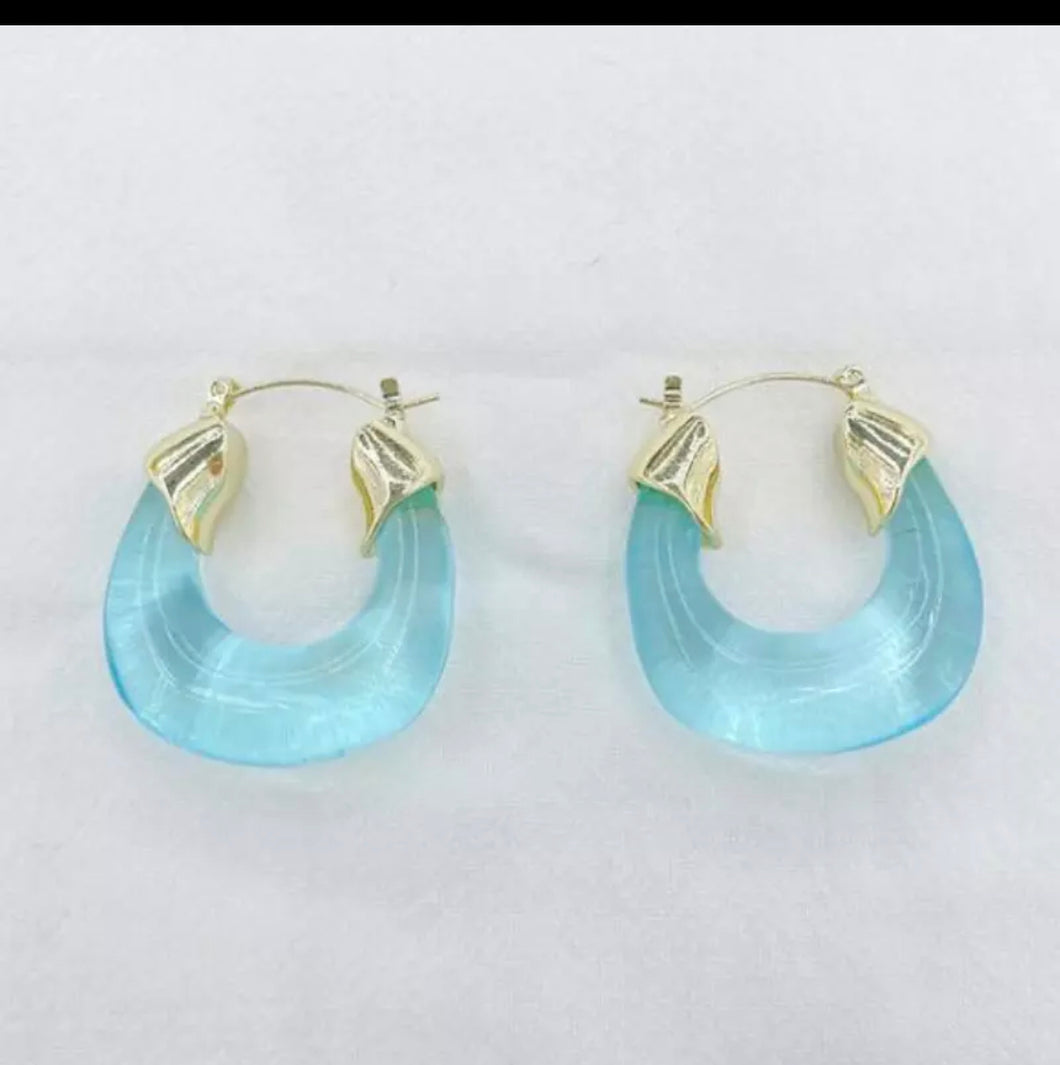 Thicc Vibe Earrings in Light Blue
