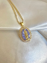 Load image into Gallery viewer, Purple Lady of Guadalupe Necklace
