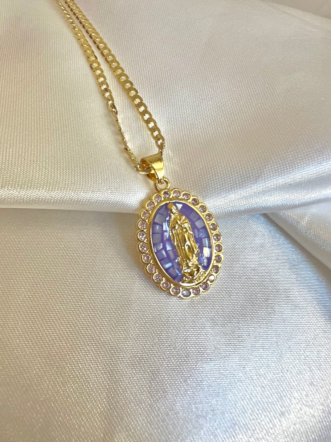 Purple Lady of Guadalupe Necklace