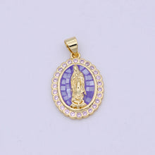 Load image into Gallery viewer, Purple Lady of Guadalupe Necklace
