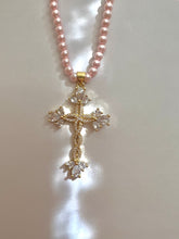 Load image into Gallery viewer, Can’t Get Enough Pearl Choker Cross
