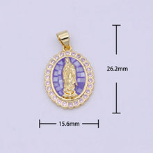 Load image into Gallery viewer, Purple Lady of Guadalupe Necklace
